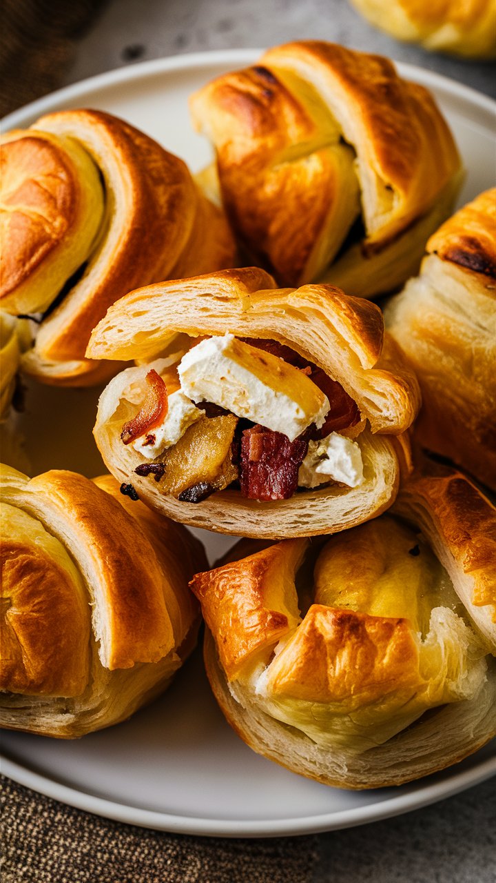 Savory Puff Pastry Pockets with Feta, Bacon & Cream Cheese