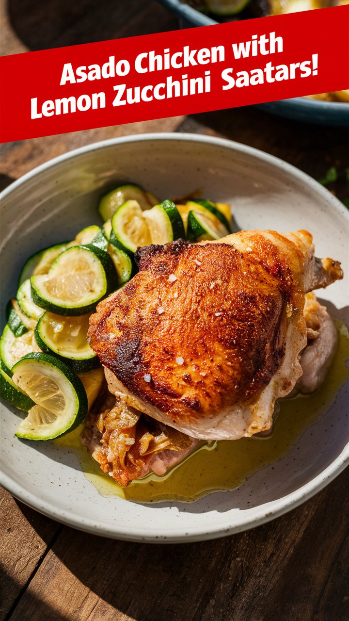 Asado Chicken with Lemon Zucchini Sauté Awaits!