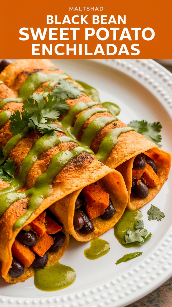 Black Bean Sweet Potato Enchiladas