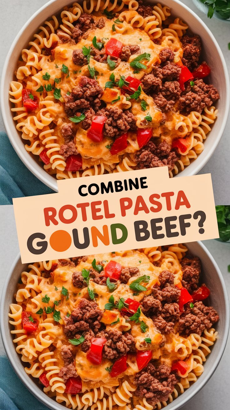 Creamy Rotel Pasta with Ground Beef