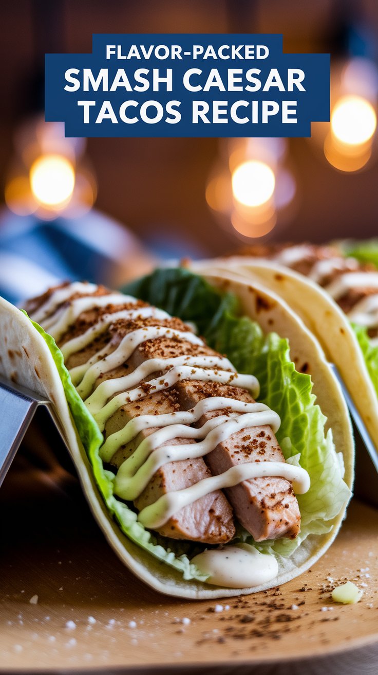 Flavor-Packed Smash Chicken Caesar Tacos Recipe