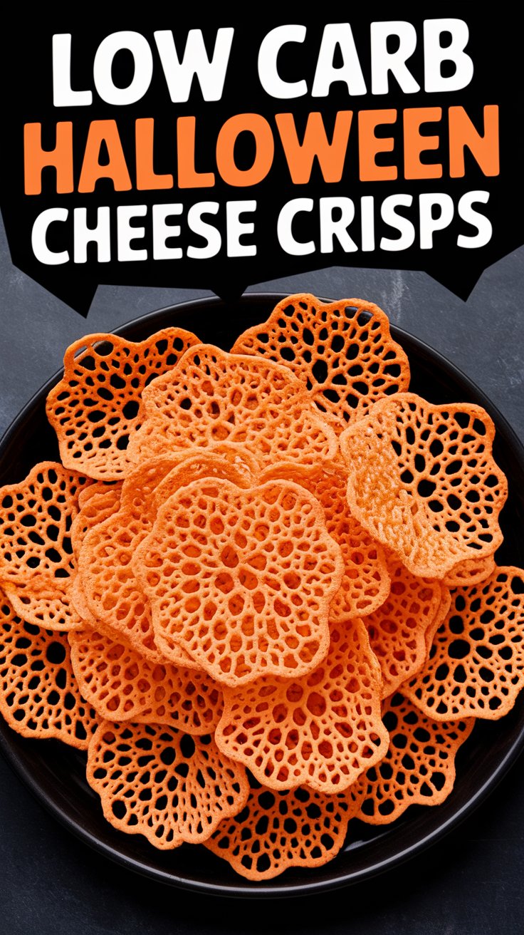 Low Carb Halloween Cheese Crisps