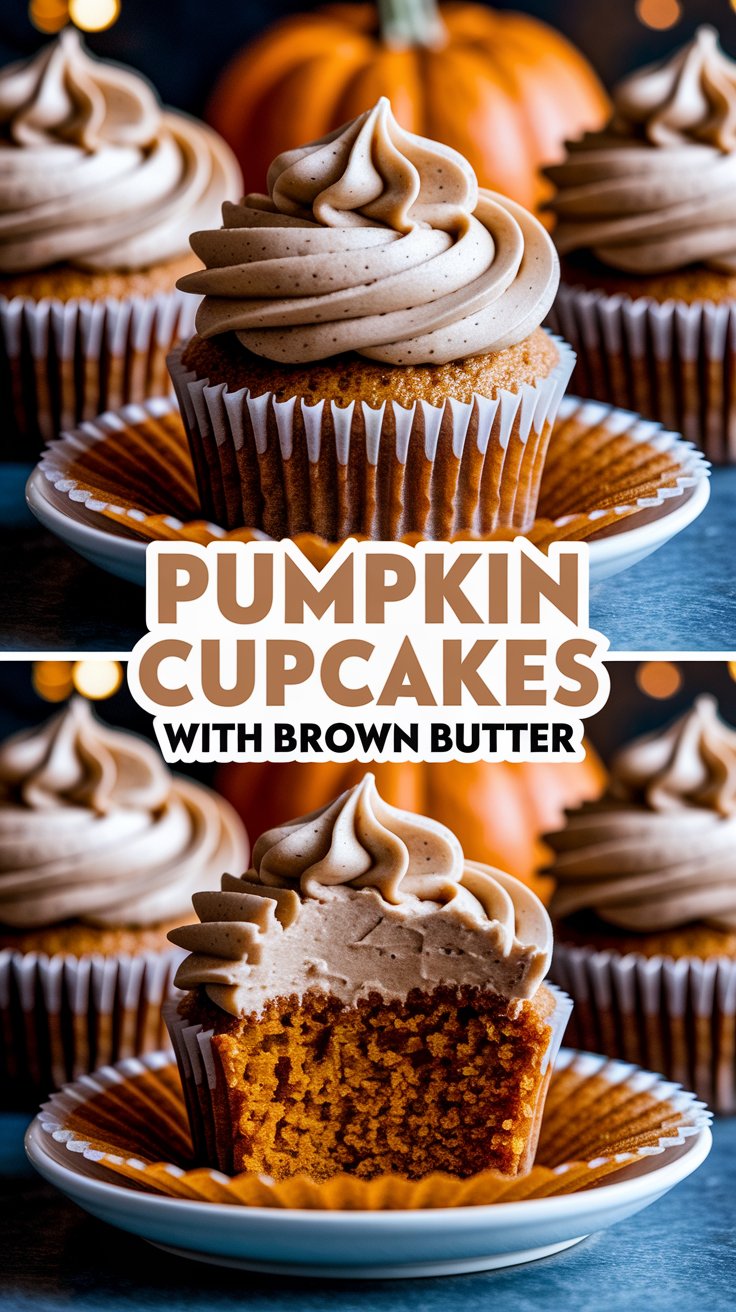 Pumpkin Cupcakes with Brown Butter