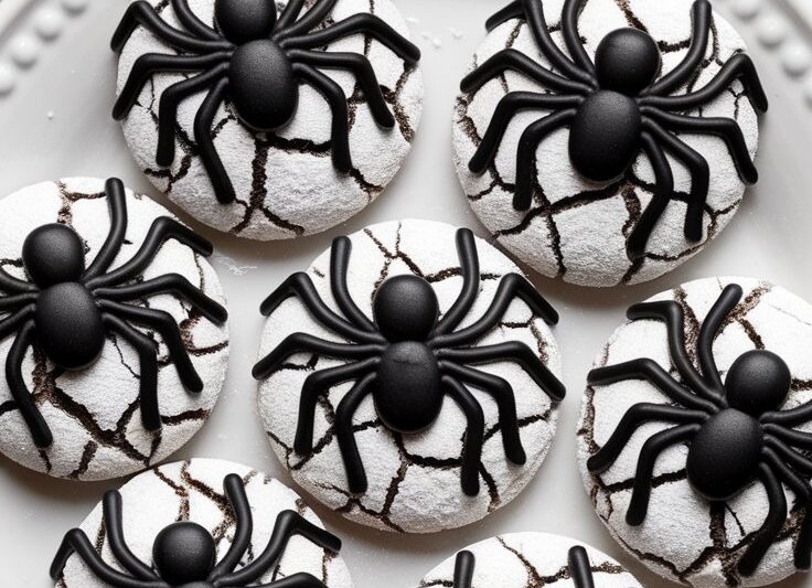 Spider Chocolate Crinkle Cookies