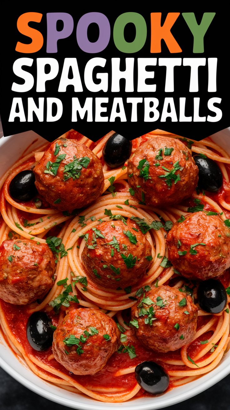 Spooky Spaghetti and Meatballs