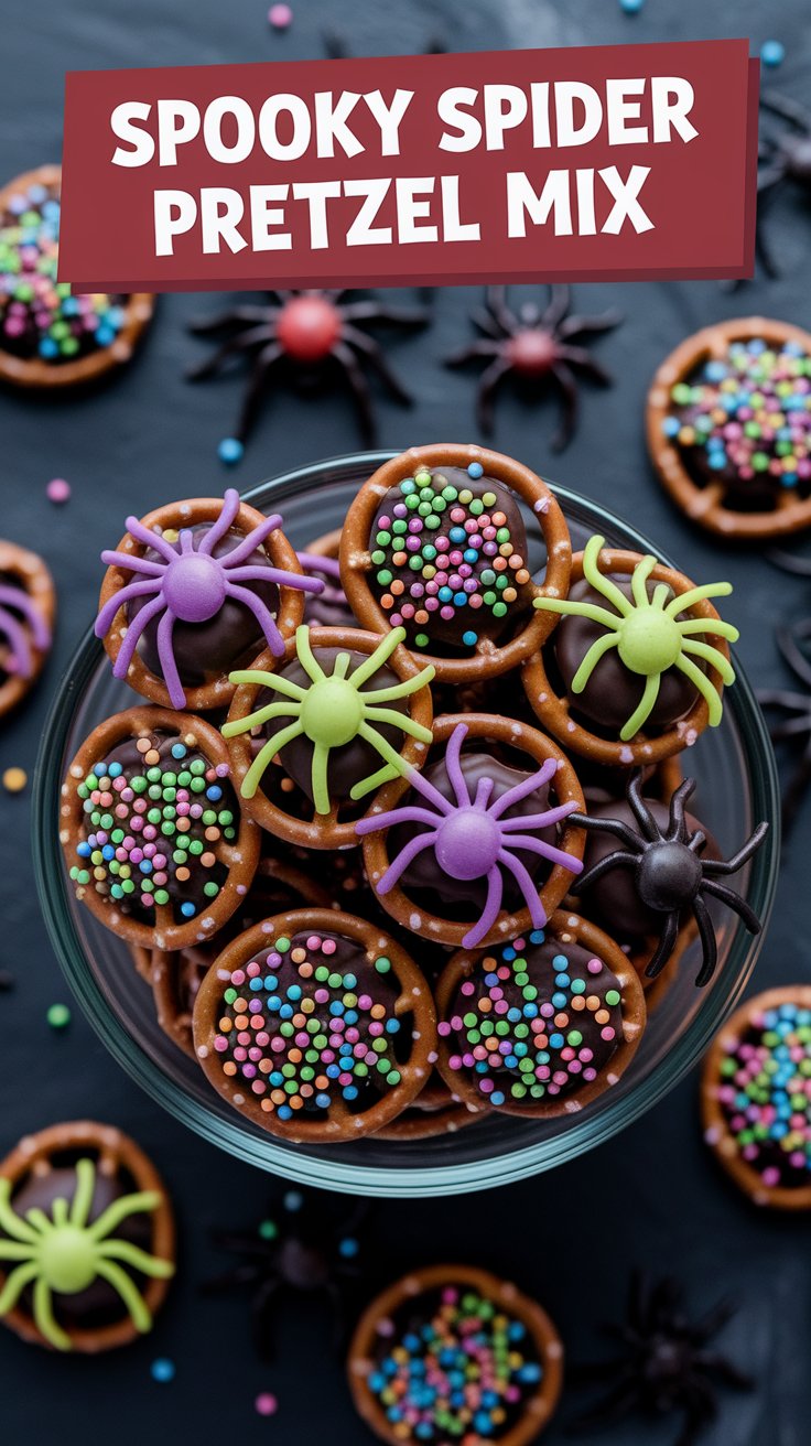 Spooky Spider Pretzel Mix