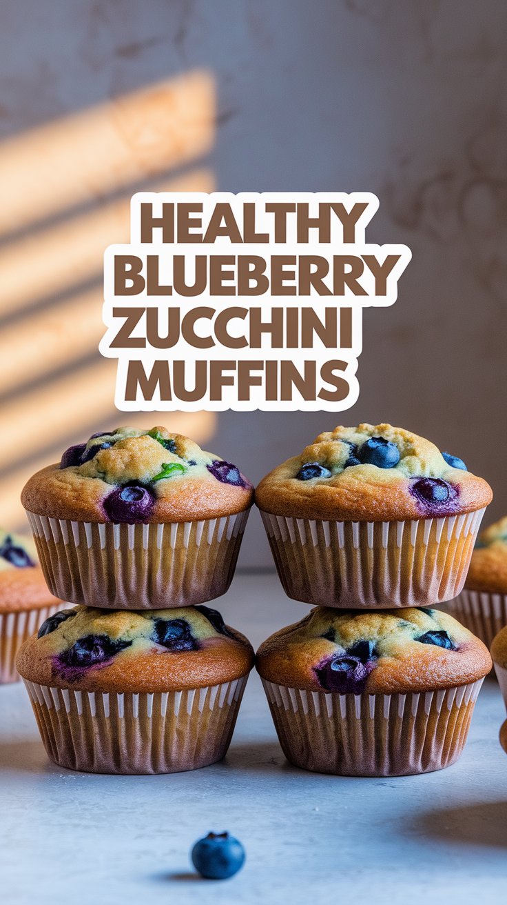 Healthy Blueberry Zucchini Muffins