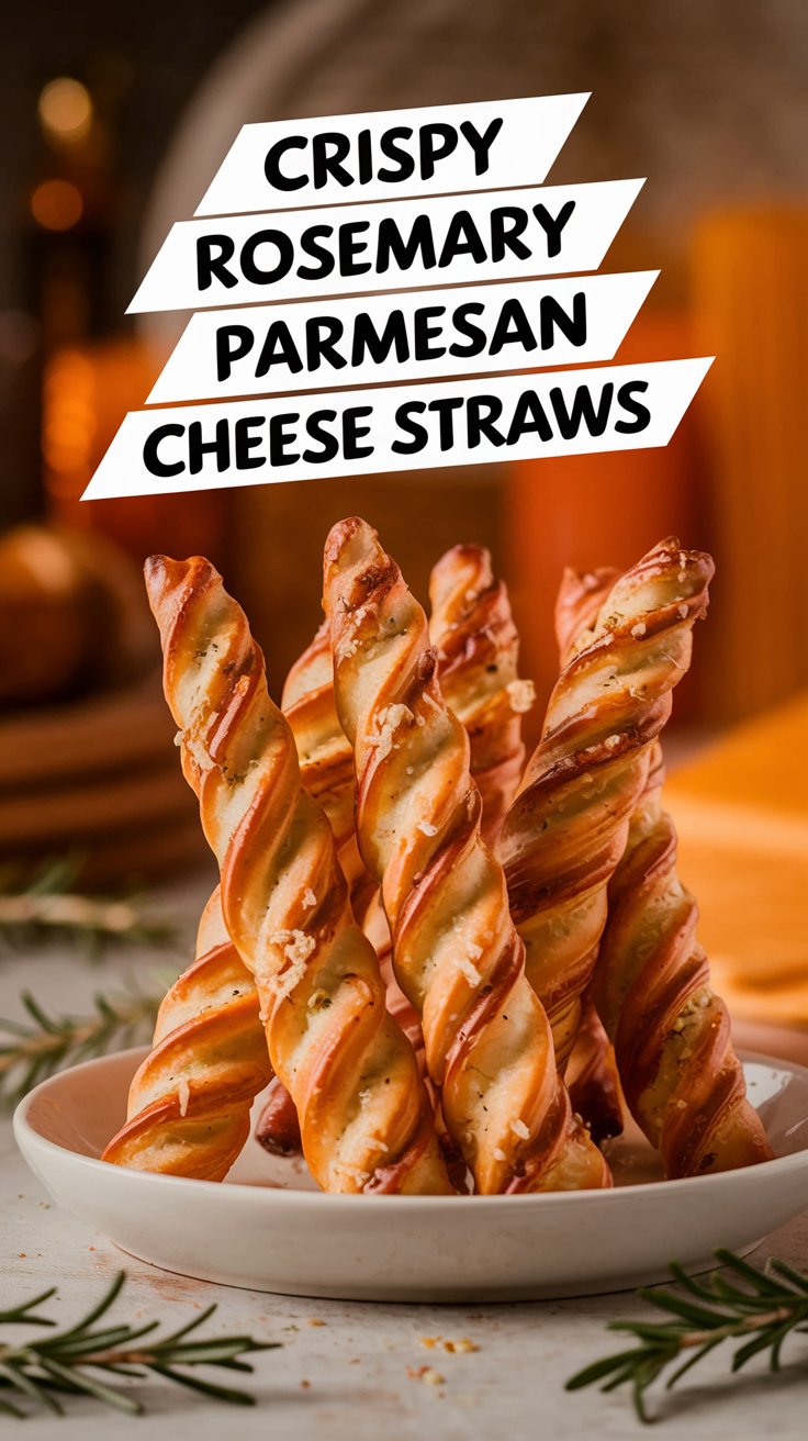 Crispy Rosemary Parmesan Cheese Straws