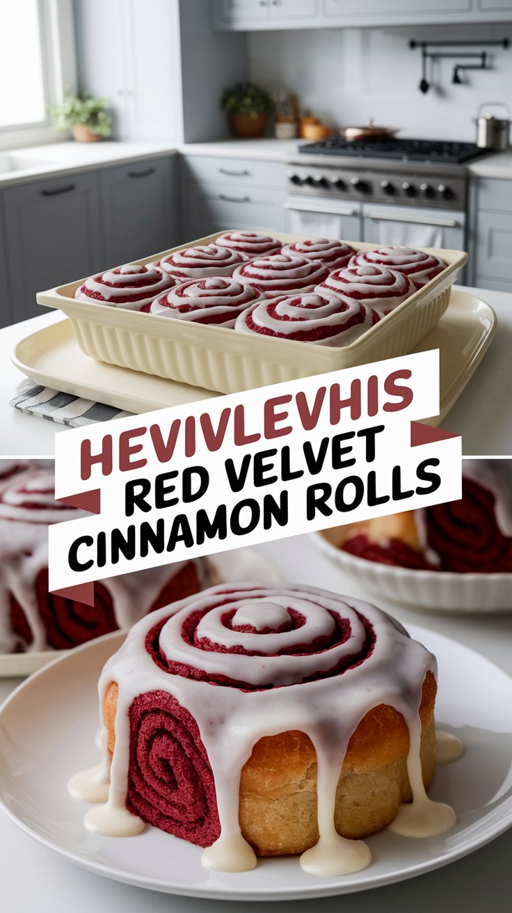 Heavenly Red Velvet Cinnamon Rolls