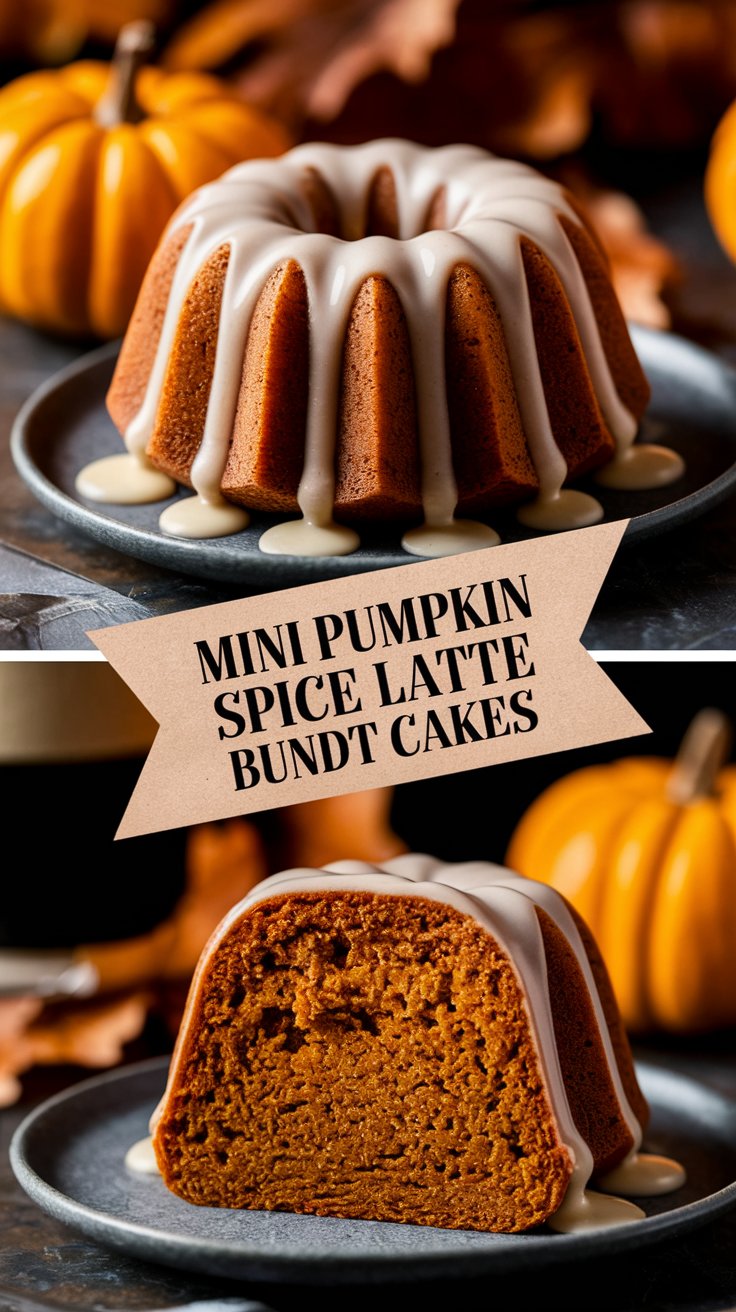 Mini Pumpkin Spice Latte Bundt Cakes