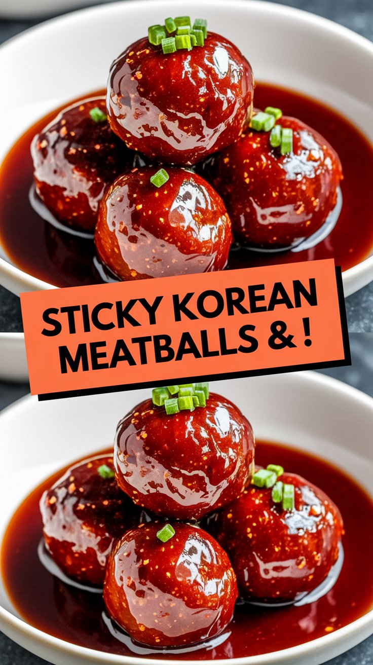 Sticky Korean BBQ Meatballs