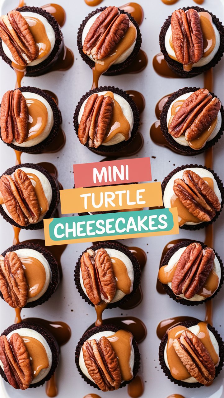Mini Turtle Cheesecakes