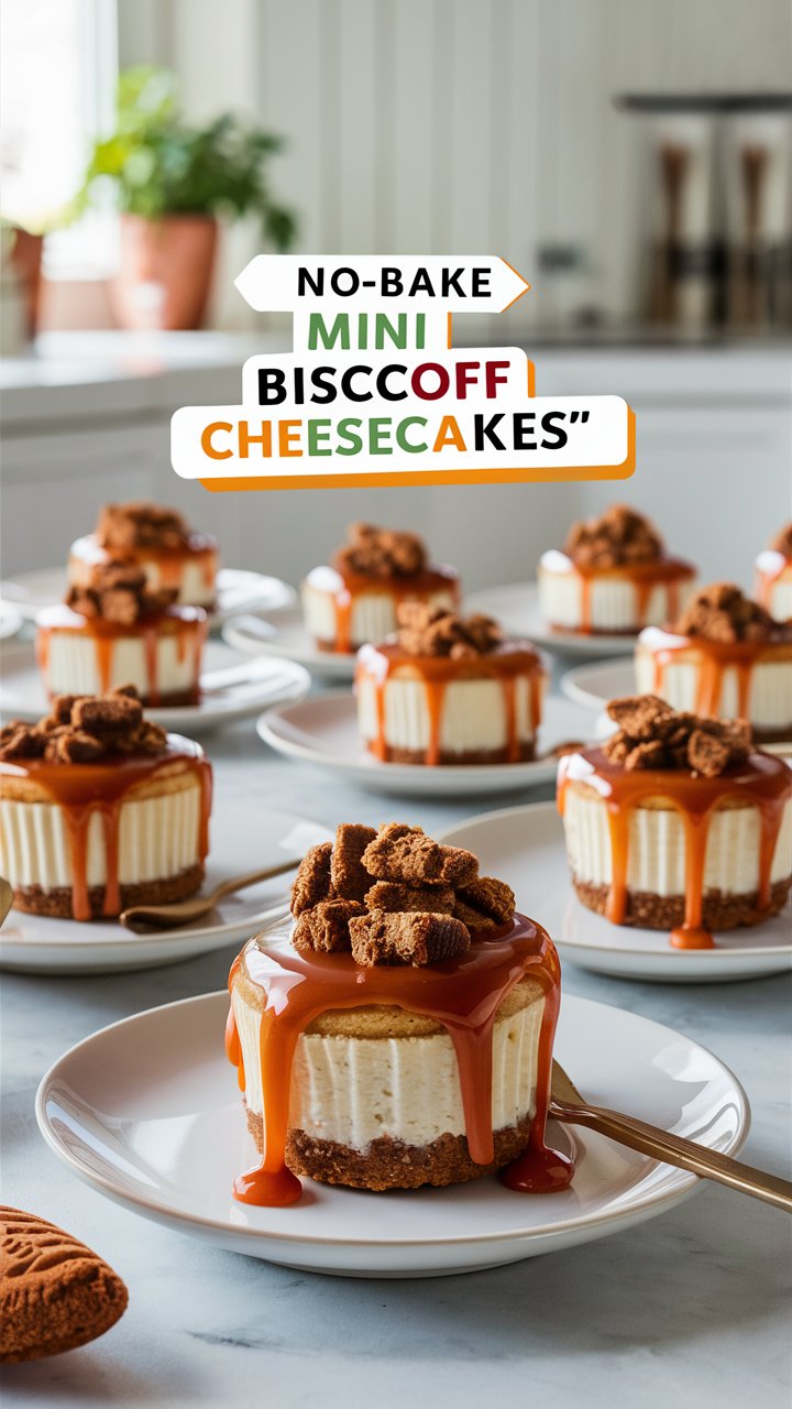 No-Bake Mini Biscoff Cheesecakes